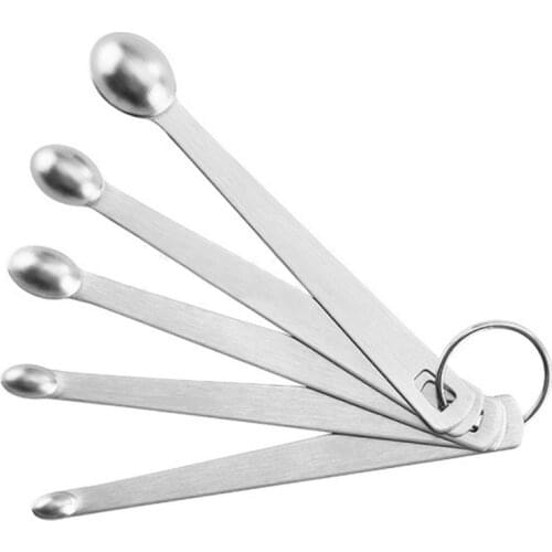 Kitchen Gadgets Cooking Tools Measuring Spoon Stainless Steel Portable 5Pcs Mini Durable Tableware Accessories