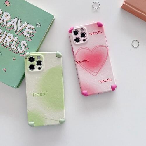 Love heart Four-corner Shockproof Mobile Phone Case on The For iPhone 12 11 Pro XS Max XR X 8 7 6s 6 Plus Protection Back Cover