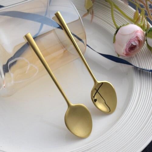 Retro Light Luxury Creative Golden Leaf 304 Stainless Steel Coffee Spoon Milk Tea Stir Spoon Honey Spoon