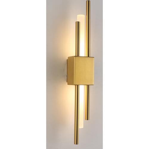 Modern Stylish Bronze Gold And Black 50cm Pipe LED Wall Lamp For Living Room Hallway Corridor Bedroom Sconces Light Fixture