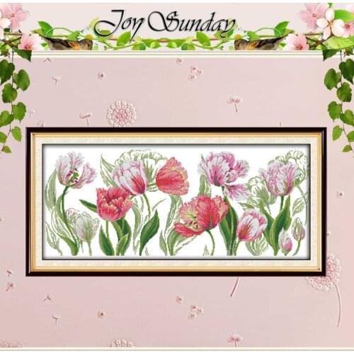 The Spring Tulips Patterns Counted Cross Stitch 11CT 14CT Cross Stitch Set Wholesale Cross-stitch Kit Embroidery Needlework