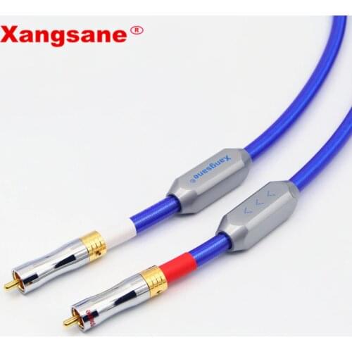 Xangsane Hifi 2RCA to 2RCA Cable Hi-end 4 core oxygen-free copper Silver-plated Dual RCA Male to Male Audio Cable