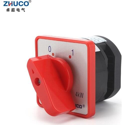 ZHUCO HZ5D-20/4 L01 20A AC380V 2 Position 1 Phase Rotary Cam Transfer Double Poles Combination Switch For Electrical Using
