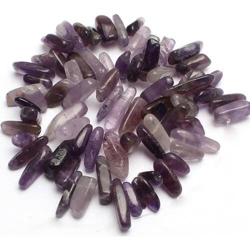10-18 mm Stick Shape Amethysts Stone Beads Strip Spacer Beads For Jewelry Making DIY Necklace Bracelet Material Strand 15'' Inch
