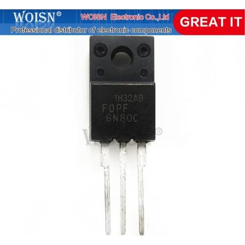 10PCS FQPF6N80C 6N80C 6N80 TO-220 TO220 MOS FET transistor New original In Stock