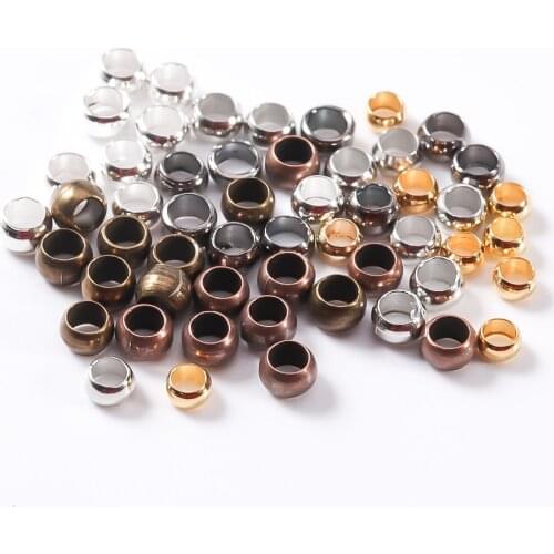 200pcs/lot Positioning Beads Copper Ball Crimp End Beads Stopper Spacer Beads For DIY Jewelry Making Findings Supplies Wholesale