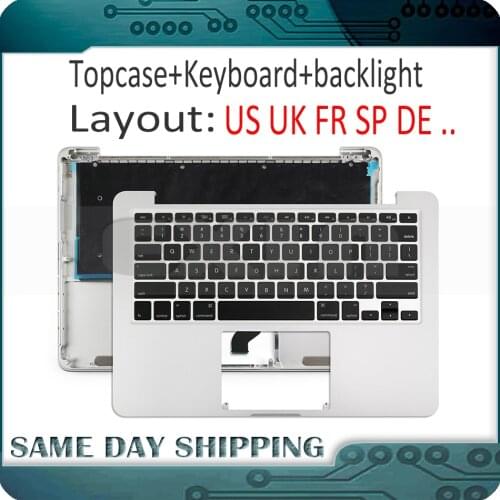 2015 A1502 Topcase with Keyboard US UK English EU EURO French German Spanish for Macbook Pro Retina 13" MF839 MF841 EMC2835
