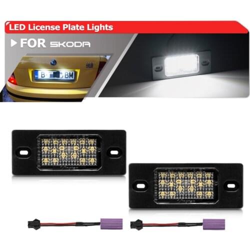 2x For SKODA Fabia MK1 6Y SMD CANbus Led License Plate Lights Lamp