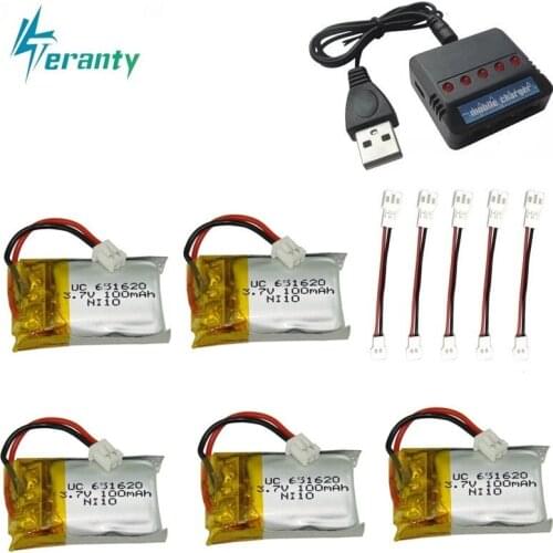 3.7v 100mah Lipo Battery + Charger For Cheerson Cx-10 Cx-10a FQ777-124 Hubsan Q4 Wltoys V272 Mini Rc Quadcopter Drone Battery