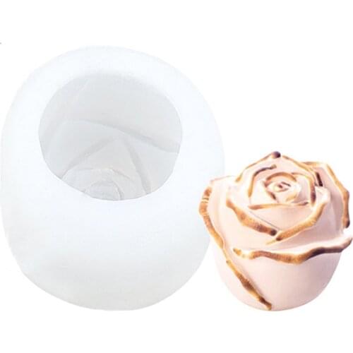 3D Rose Flower Silicone Molds Aromatherapy Candle Wax Clay Plaster Mould For Chocolate Wedding Valentine Decorating Tools