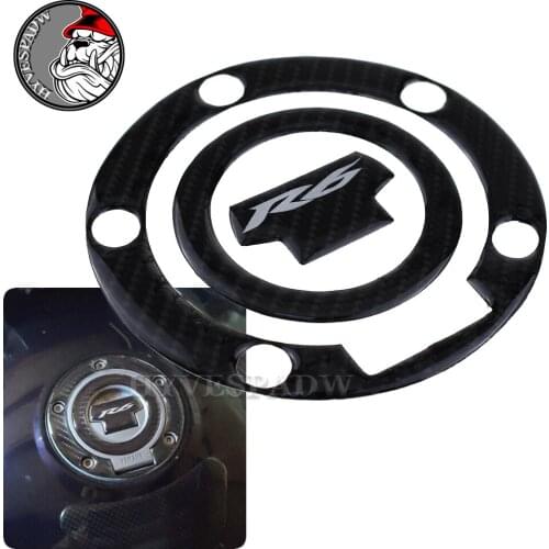 3D Carbon Fiber Tank Gas Cap Pad Filler Cover Sticker Decals for YAMAHA YZF-R6