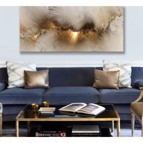 Grey yellow Cloud Abstract Oil Painting Think Independe Wall Picture For Living Room Canvas Modern Art Poster And Print