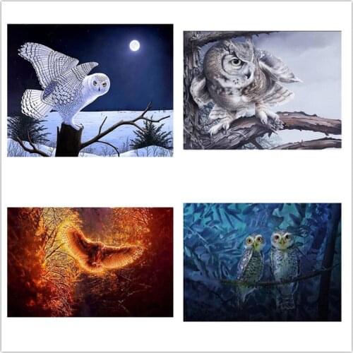 LIPHISFUN Diamond Embroidery Animal Owl 5D DIY Diamond Painting Full Square/round Resin Rhinestone Cross Stitch Home Decoration
