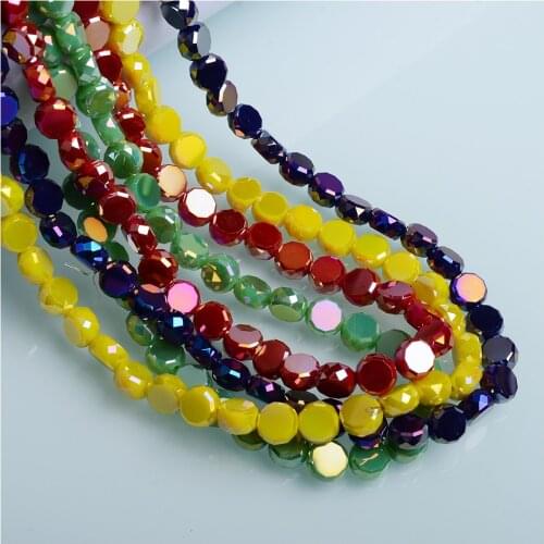 New arrival 6/8mm Flat Round beads Jewelry Accessories oblate Glass Beads For Jewelry Making