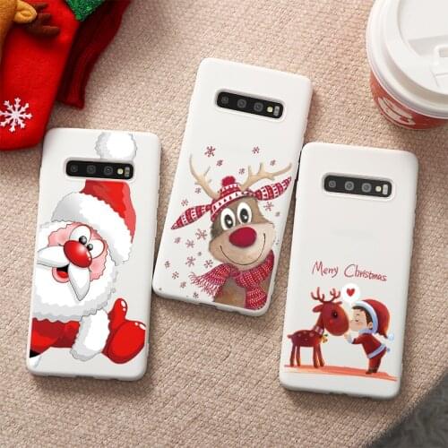 Christmas Cartoon Deer Capas For Samsung Galaxy A32 A72 A22 A12 A52 A21S A51 A31 A50 A71 A70 A10 S21 S20 FE S8 S10 S9 Plus Cases