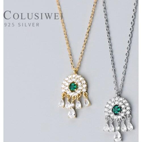 Colusiwei 2020 New Arrival Luxury 925 Sterling Silver Dreamcatcher Pendant Necklace for Women Wedding Engagement Fine Jewelry