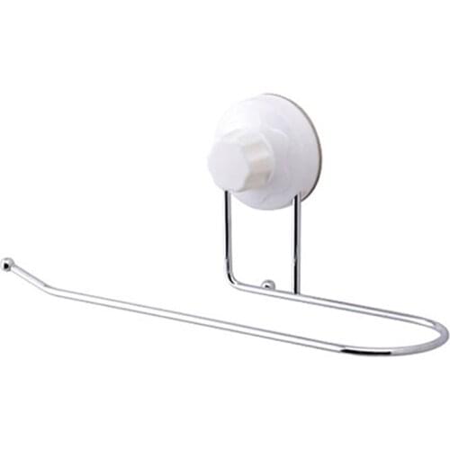 Strong Stainless Steel Vacuum Suction Cup Roll Paper Holder Wall Mounted Bathroom Toilet Paper Towel Hanger