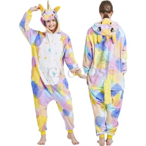 Flannel Warm Soft Pyjamas Girls Boys Anime Kigurumi Pajamas Funny Party Costume Sleepwear Unisex Teens Hooded Homewear 4-20TYear