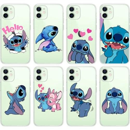 Disney applicable iPhone12 mobile phone case new cartoon cute expression pack animal Stitch mobile phone case