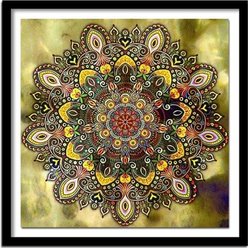 Diy Diamond Painting Cross Stitch Flowers Colorful Mandala Diamond Full 3D Diamond Embroidery Decoration Gift