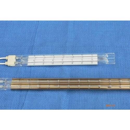 Double tube halogen infrared heater for car paint