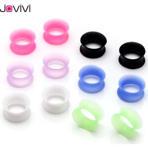 Jovivi 14mm Silicone Flexible Ear Flesh Tunnel Soft Gauge Plugs Piercing Ear Stretcher Expander Hollow Ear Piercing Jewelry