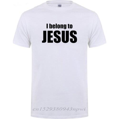 I Belong To Jesus Christ Religion Catholic Christian Faith Gift T-Shirt For Men Male Streetwear Cotton Short Sleeve T Shirt