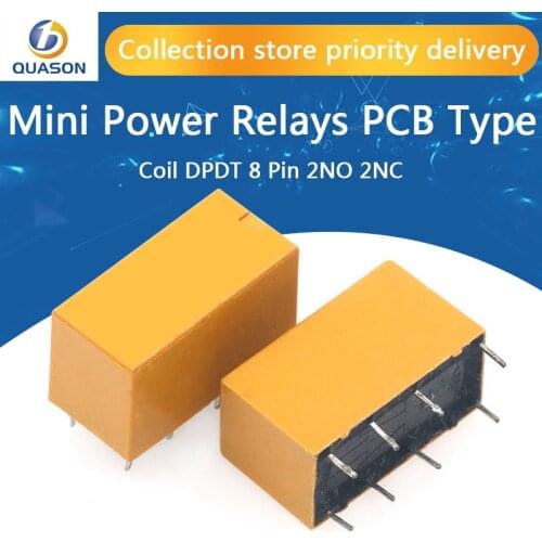 HK19F-DC5V-SHG HK19F-DC12V-SHG HK19F-DC24V-SHG HK19F-DC3V-SHG Coil DPDT 8 Pin 2NO 2NC Mini Power Relays PCB Type