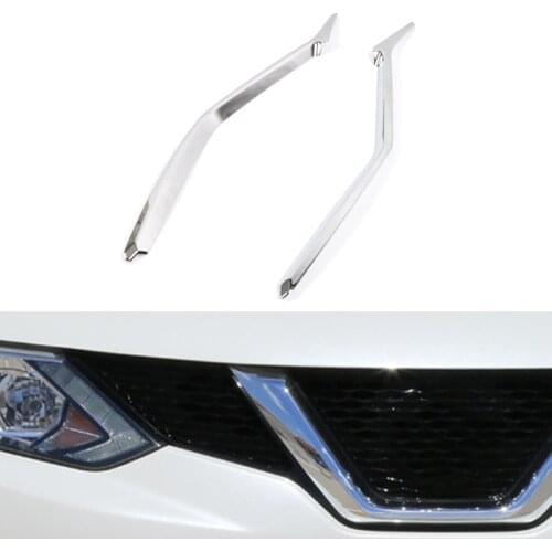 Chrome For Nissan Qashqai J11 2014 2015 2016 2017 Front Grille Grill Mesh Trim Cover accessories