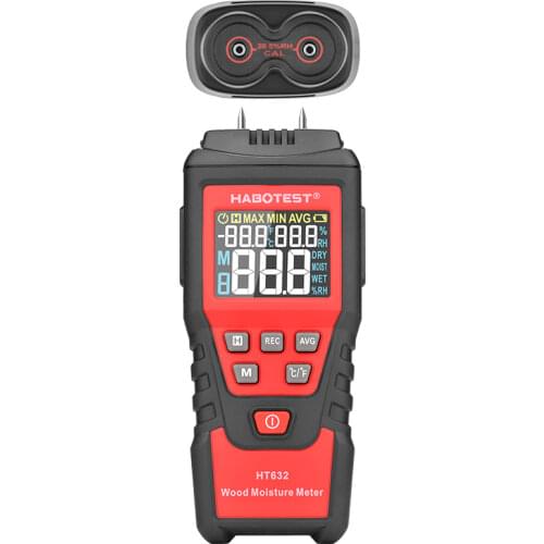 Wood Moisture Meter Lumber Humidity Tester Two Pins Digital Timber Damp Detector With LCD Display HABOTEST HT632