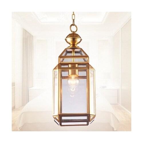 Classical copper art crystal glass Pendant lights Handwork soldering E27 LED indoor single lamp for pavilion&stairs&bar BRSDD015