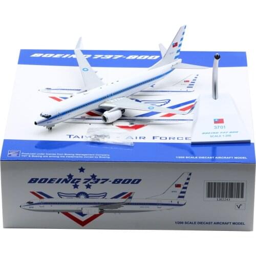 1:200 Alloy Collectible Plane JC Wings LH2243 Taiwan Air Force Boeing B737-800 Diecast Aircraft Jet Model Reg#3701 With Stand