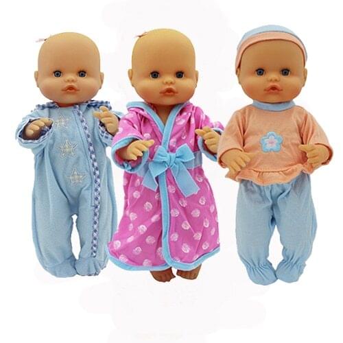 New Leisure 3Pcs/Set Pajamas Clothes Fit 35 cm Nenuco Doll Nenuco y su Hermanita Doll Accessories