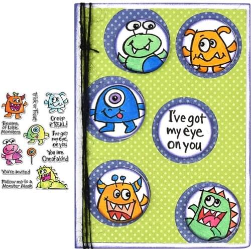 Little Monsters Clear Stamps for DIY Scrapbooking Crafts Cards Making Decor Transparent Stempels New Silicone Seal