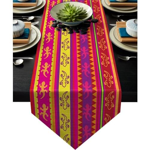 Mexican Lizard Fabric Table Runner Christmas Decorations for Home Table Decorarion