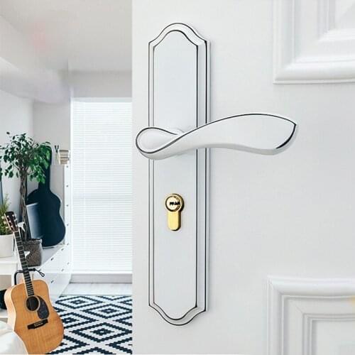 Fashion Mute Room Door Lock Zinc Alloy Interior Door Lock Handles European style Anti-theft Gate Lock Furniture Hardware