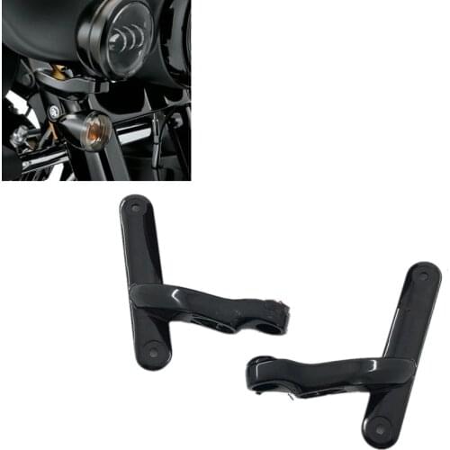 Motorcycle Black Chrome 4.5" 4 1/2" Auxiliary Lighting Brackets For Harley Street Glide FLHX Frame Parts 06-13