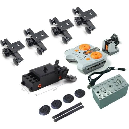 MOC IR RC Tracked Remote Control Motor Power Functions Train fit for Technical Building Block Toys