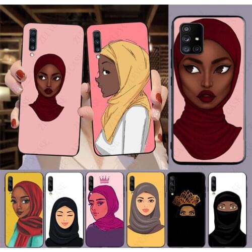 Muslim Islamic black Girl Phone Cover For samsung Galaxy A50 A51 A20E A11 A40 A30s A71 A70 A31 A9S A10S J6Plus J7 J8 A80 cases
