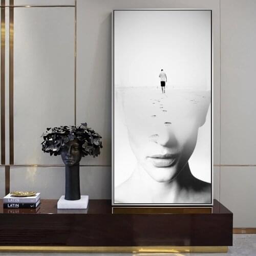 Nordic Style Brainstorming Paintings On The Wall Abstract Girl Wall Art Canvas Modern Cuadros Pictures For Living Room Decor