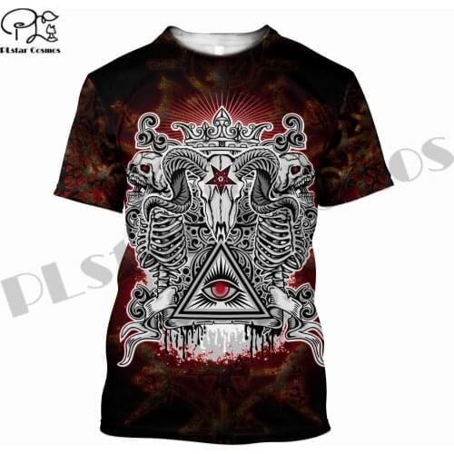 PLstar Cosmos 3DPrint Newest Satan Satanic Devil Gothic Unique Man/Woman Harajuku Streetwear Casual Funny T-Shirt Short Sleeve 2