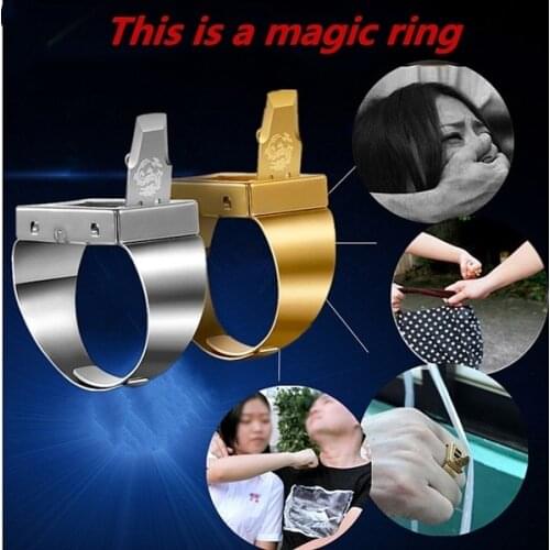 New Fashion Universal Self Defense And Multifunctional Built-in Blade Ring Adjustable size