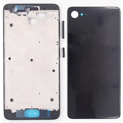BaanSam New LCD Holder Screen Front Frame Glass Battery Back Cover For ZUK Z2 5 Inch Housing Case With Power Volume Buttons