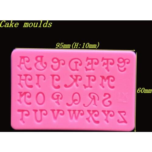 Wholesale Silicone mold K427 Art English letters shape Fondant cake mold Decoration tools