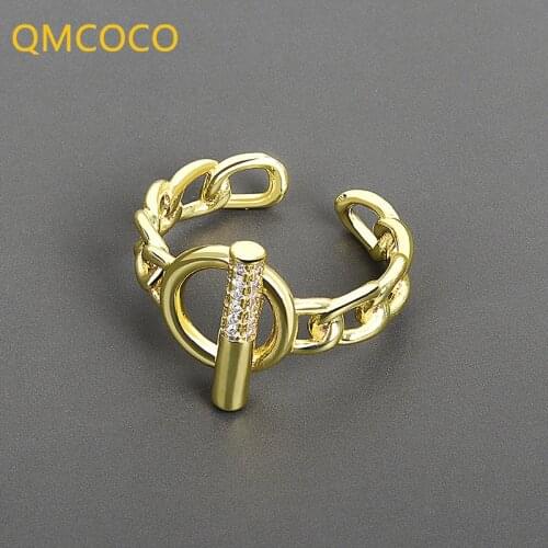 QMCOCO 925 Sterling Silver New Simple Rings Retro Distressed Opening Handmade Ring Fashion Fine Jewelry For Woman