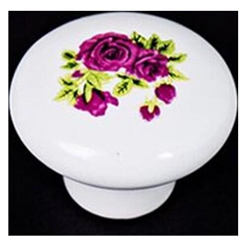 Dresser pulls knobs rustico rural ceramic drawer cabinet knobs pulls 32mm white red porcelain furniture door knobs pulls handles