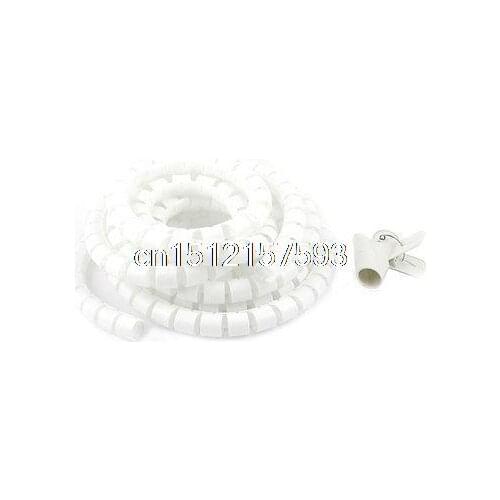 15mm x 2 Meter Spiral Wrapping Band Cable Organizer Wrap w Guide Tool Wire Clamp