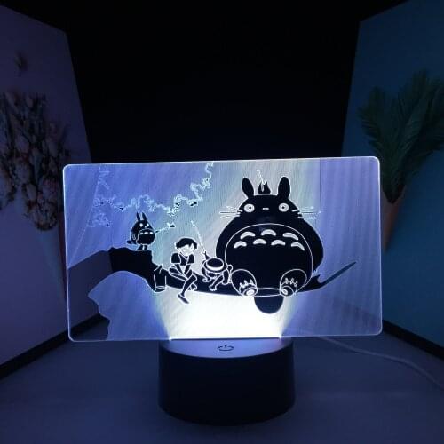 3D LED Night Light Animation Peripherals Man Sitting With Cat Acrylic Panel Touch Switch for Valentine Day Birthday GiftS