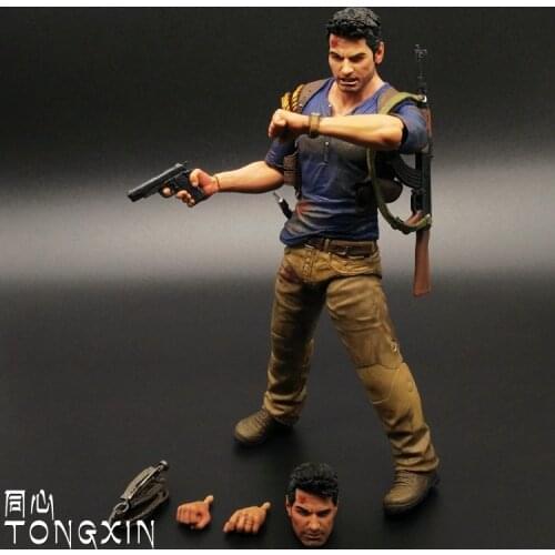 Mysterious sea area Uncharted 4 7 inch Nathan Drake Movable doll model Handmade toy multi accessories NECA T24