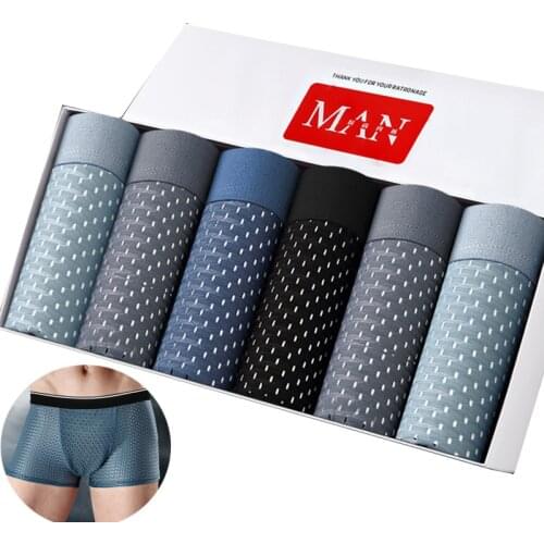 4Pcs/lot Breathable Mesh Plus Size Men Underwear Boxershorts Men Underpants Gay Underwear Boxer Men Shorts Boxer Hombre Homme